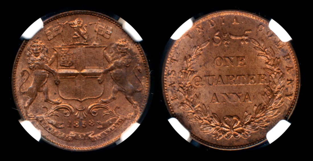 India 1/4 Anna 1858 NGC (1 of 1)