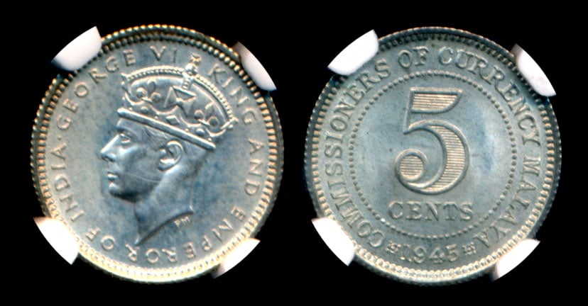 Malaya KGVI 5c 1945 NGC (1 of 1)