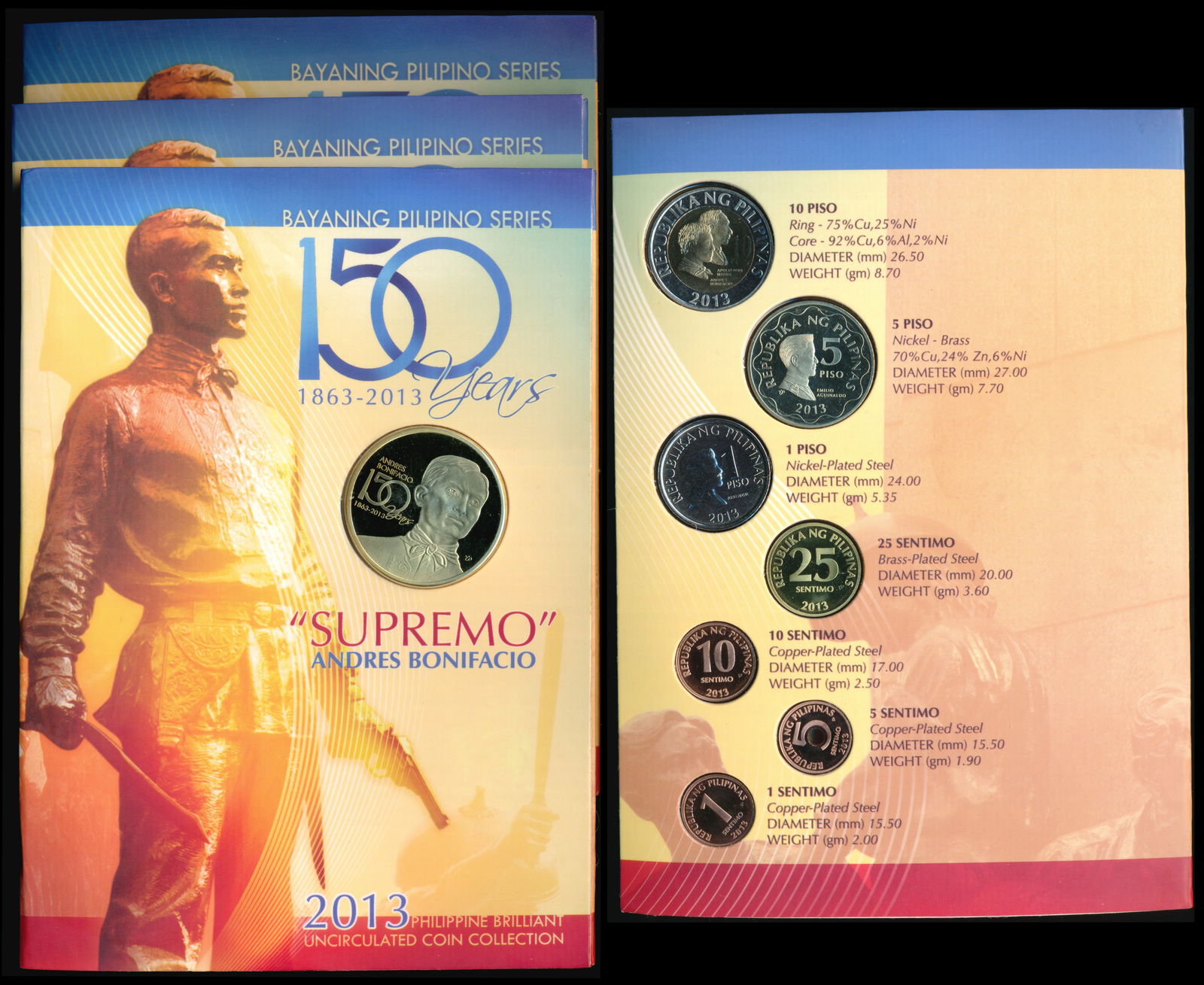 4 sets Philippines 1 Sentimo-10 Piso 2013 (1 of 1)