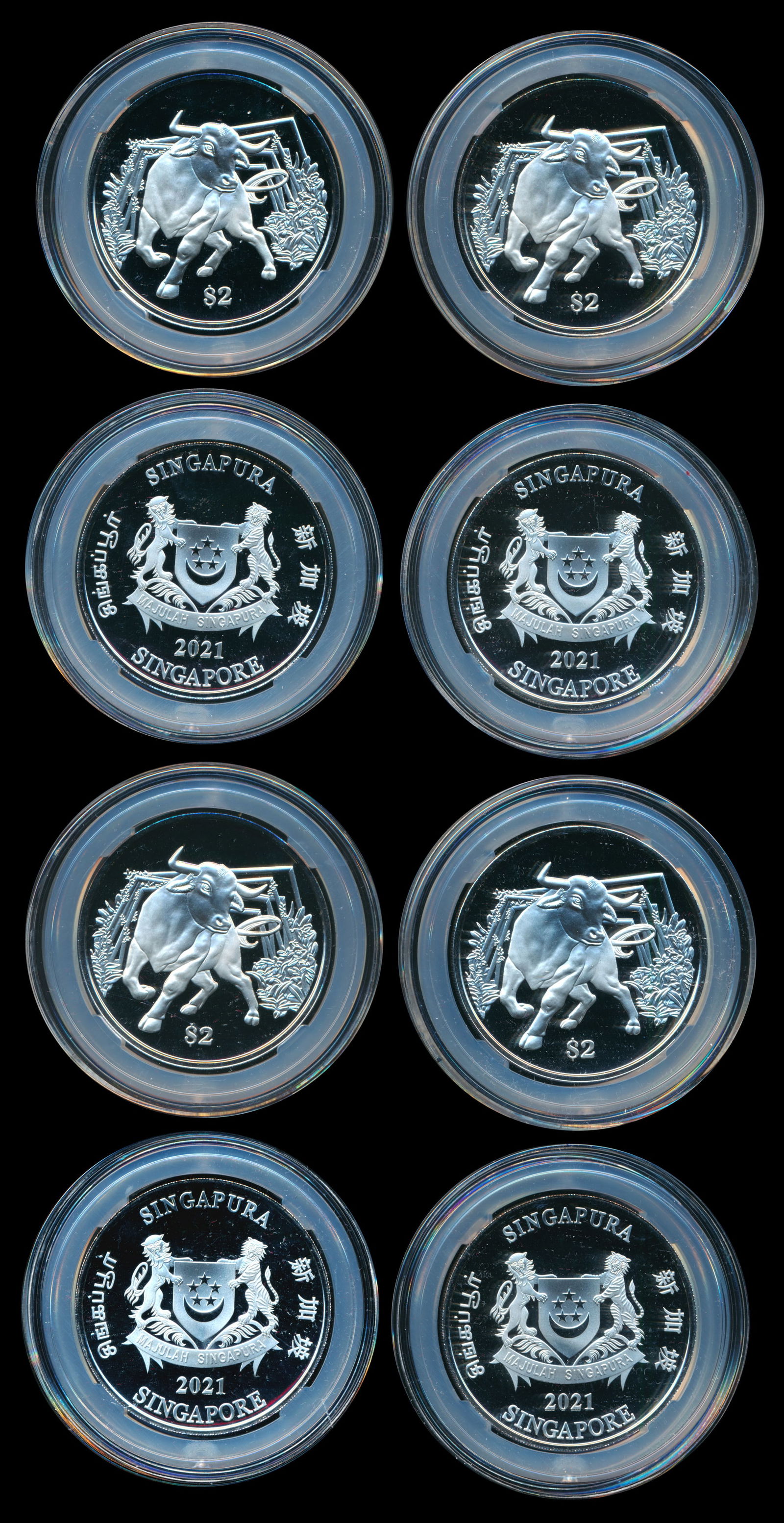 8 sets Singapore $2 2021 Ox prooflike (1 of 1)