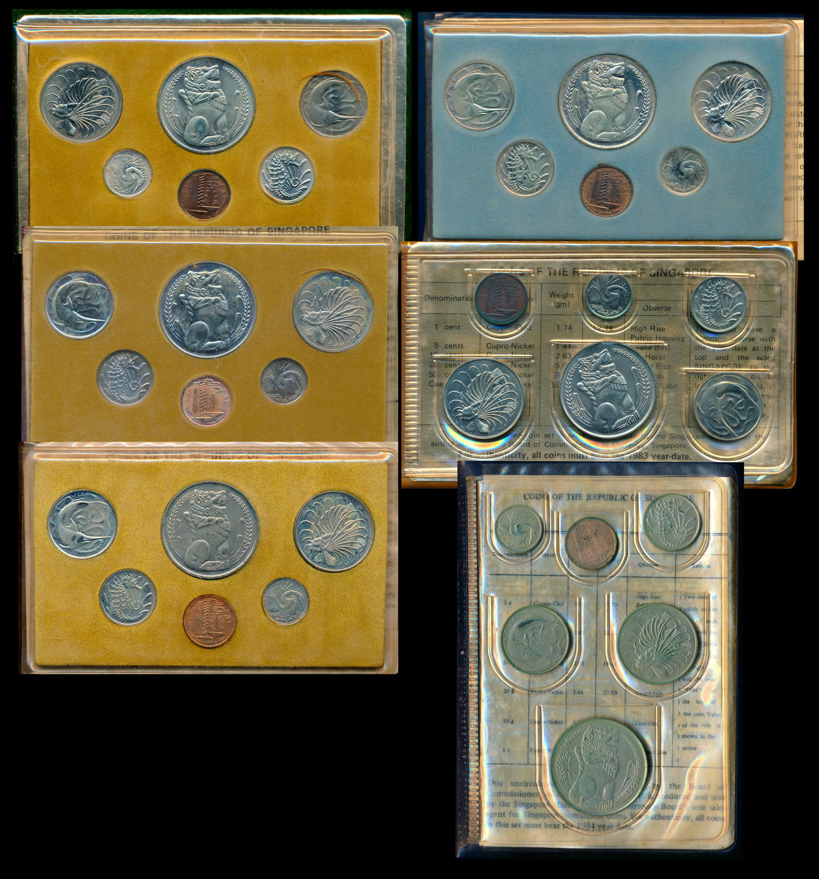 Singapore 1c-$1 1979-1984 6 sets (1 of 1)