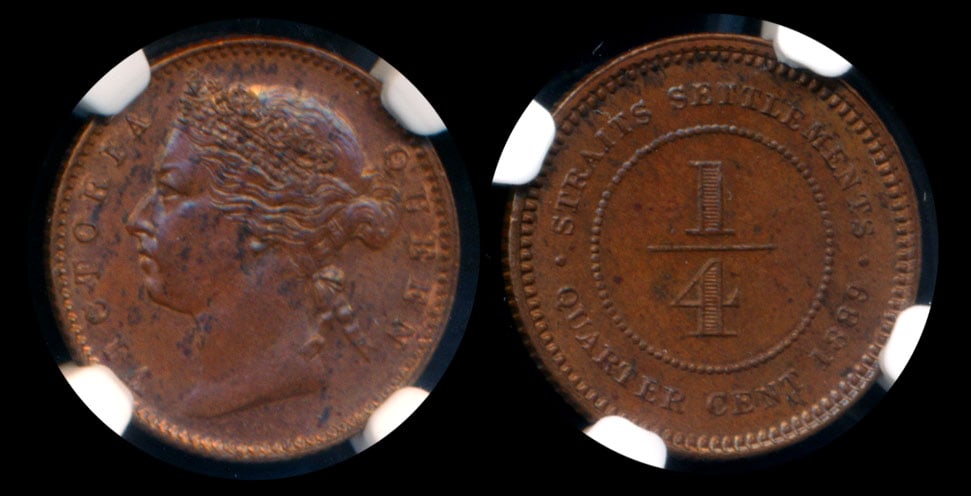 Straits Settlements QV 1/4c 1889 NGC (1 of 1)