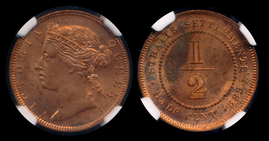 Straits Settlements QV 1/2c 1889 NGC (1 of 1)