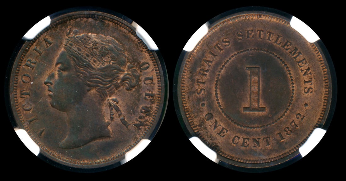 Straits Settlements QV 1c 1872H NGC (1 of 1)