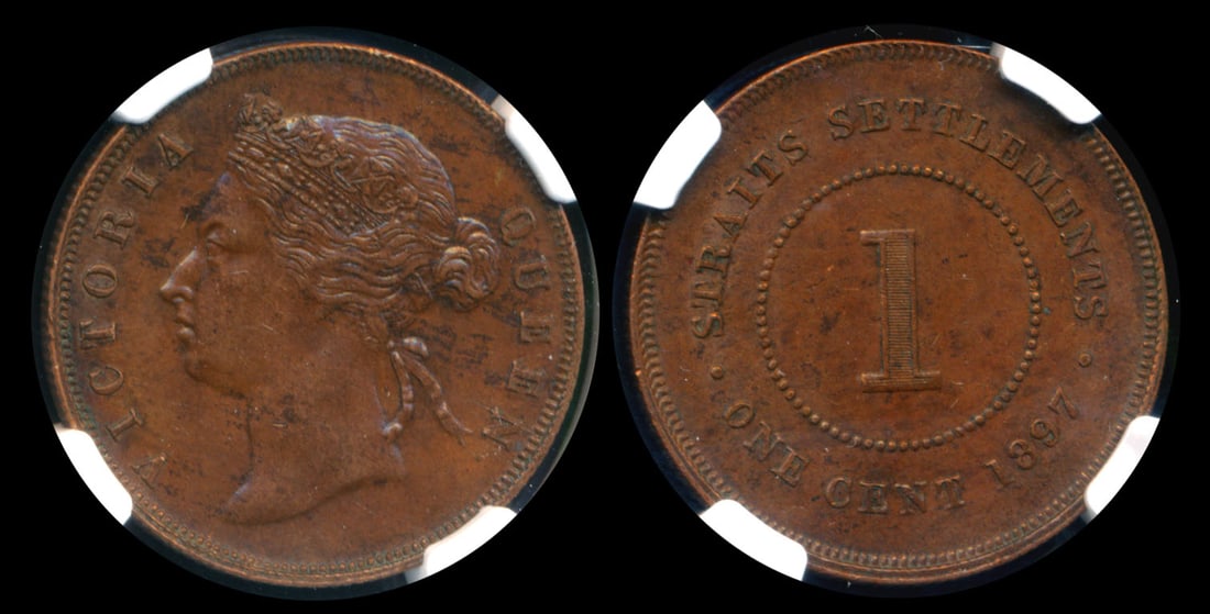 Straits Settlements QV 1c 1897 NGC (1 of 1)