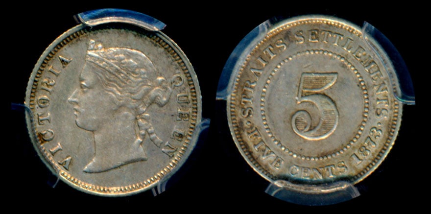 Straits Settlements QV 5c 1873 PCGS (1 of 1)