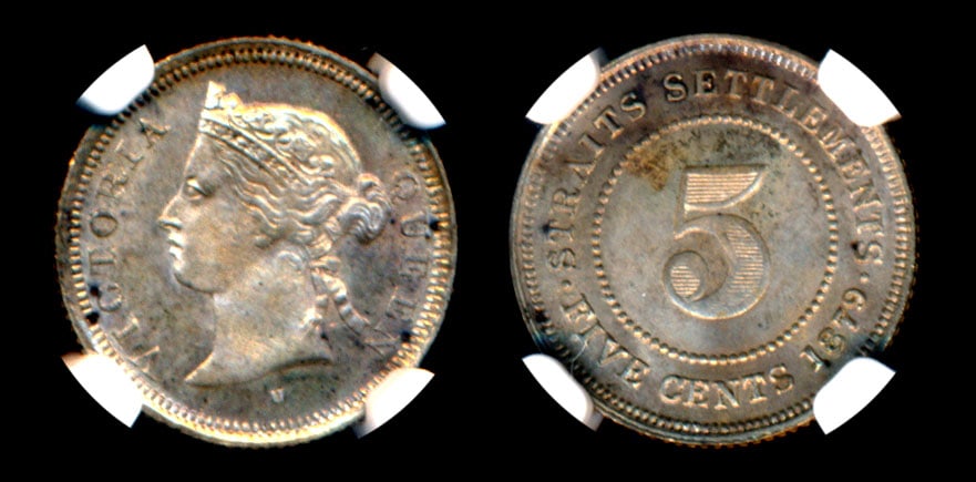 Straits Settlements QV 5c 1879H NGC (1 of 1)