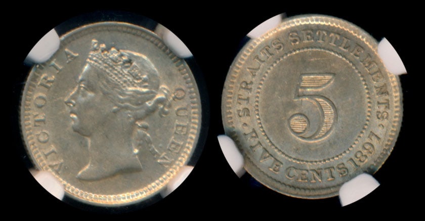 Straits Settlements QV 5c 1897 NGC (1 of 1)