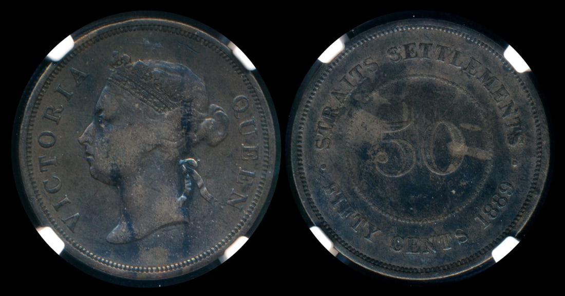 Straits Settlements QV 50c 1889 NGC (1 of 1)