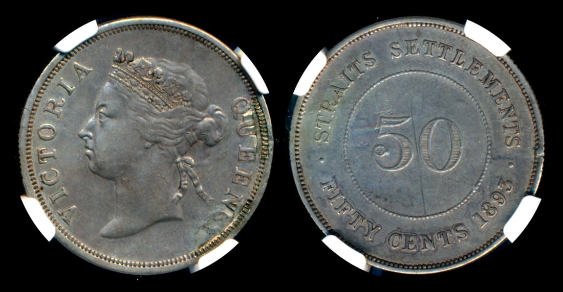 Straits Settlements QV 50c 1893 NGC (1 of 1)