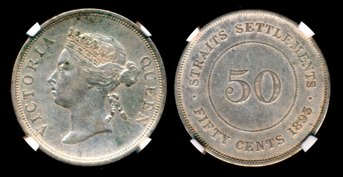 Straits Settlements QV 50c 1893 NGC (1 of 1)