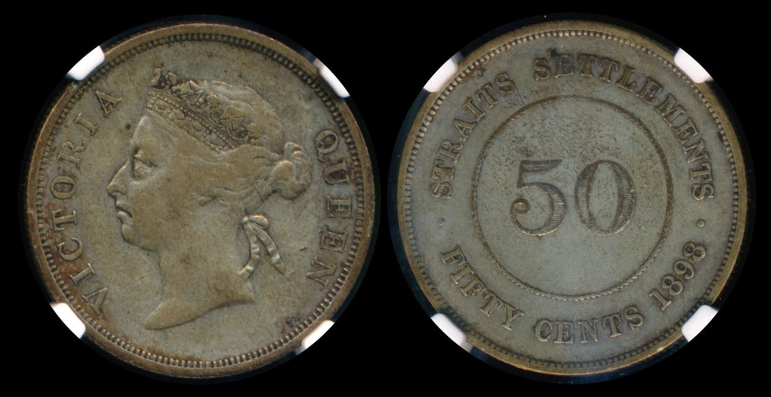 Straits Settlements QV 50c 1898 NGC (1 of 1)
