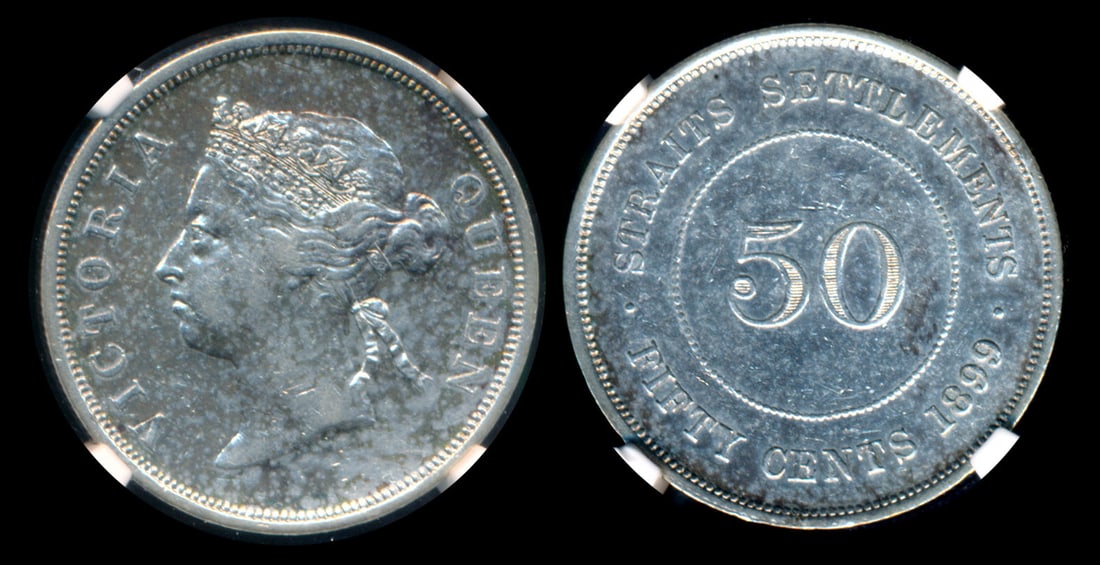 Straits Settlements QV 50c 1899 NGC (1 of 1)
