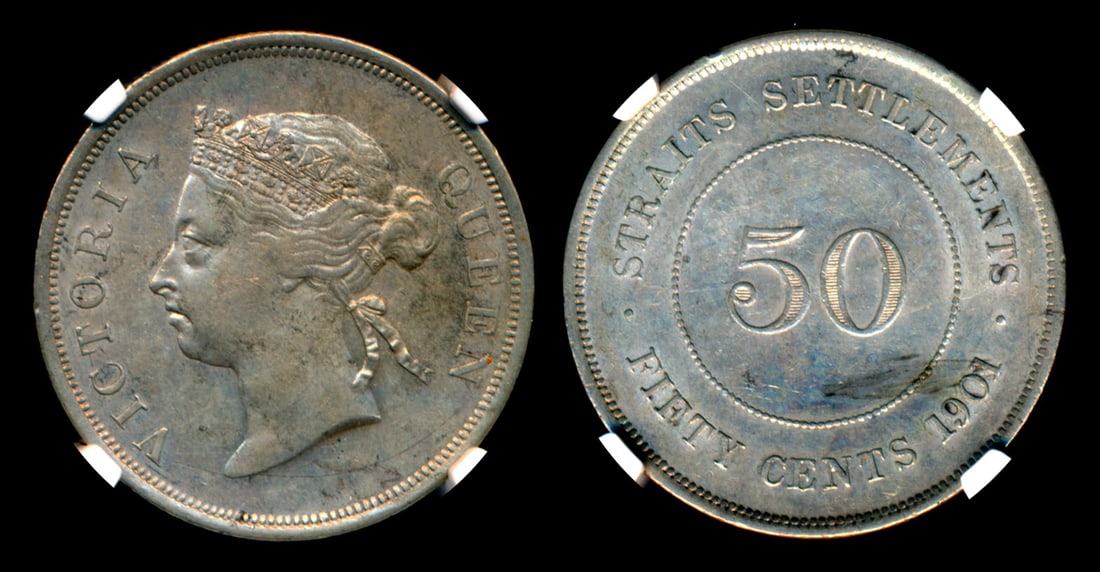 Straits Settlements QV 50c 1901 NGC (1 of 1)