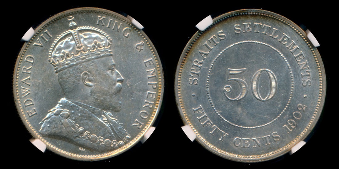 Straits Settlements KEVII 50c 1902 NGC (1 of 1)