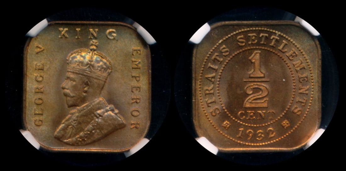 Straits Settlements KGV 1/2c 1932 NGC (1 of 1)