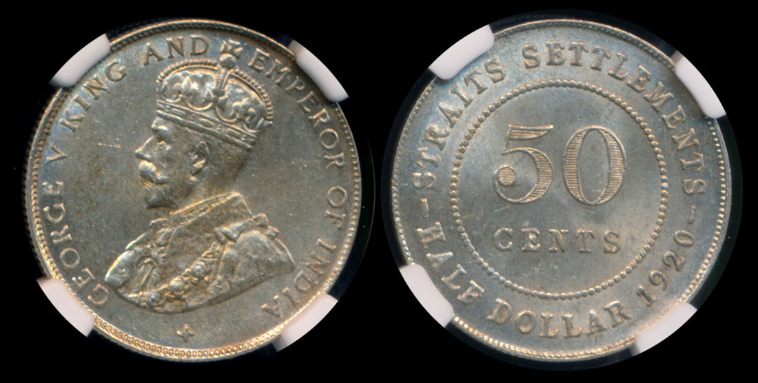 Straits Settlements KGV 50c 1920 NGC (1 of 1)