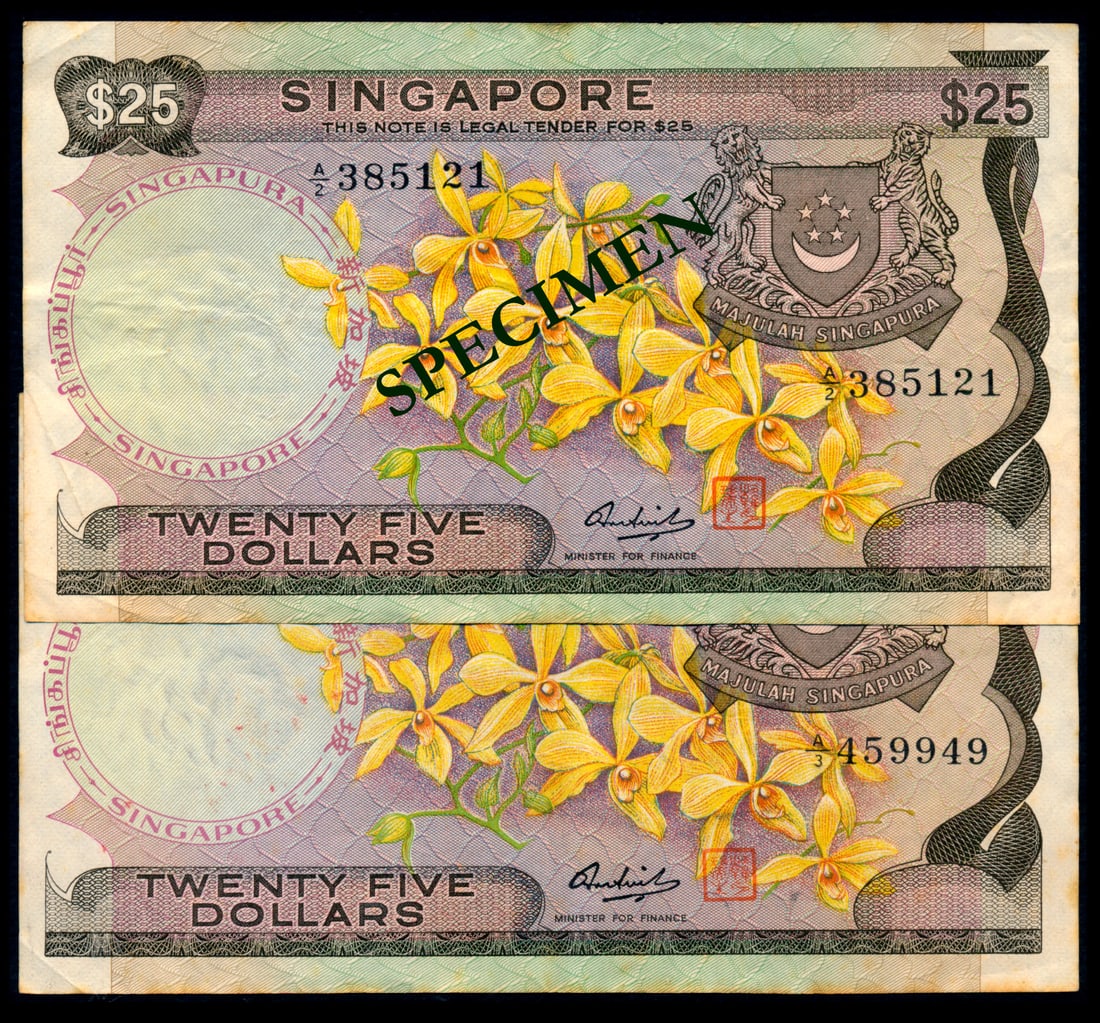 Singapore 2x$25 1972 (1 of 1)