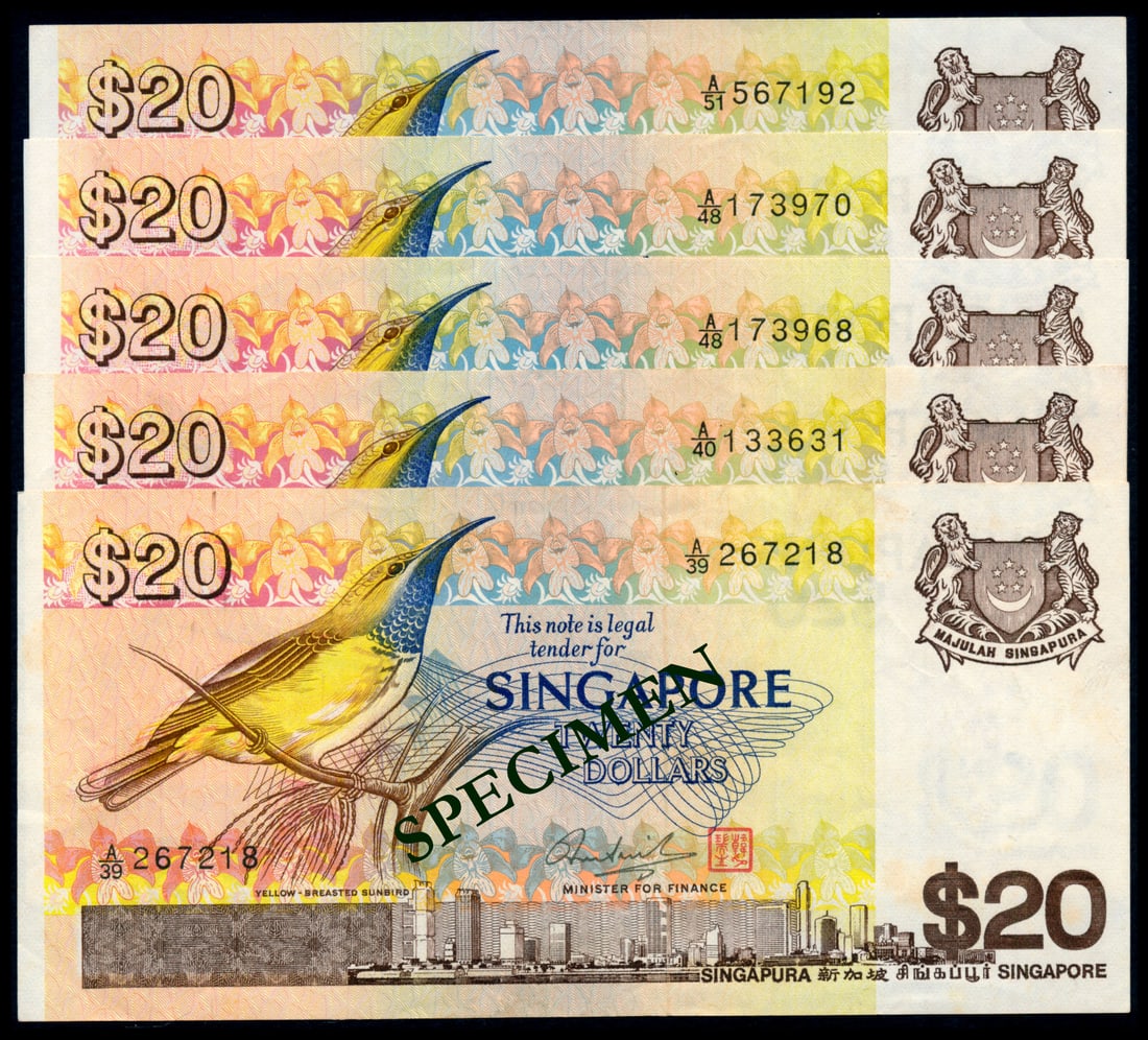 Singapore 5x$20 1979 bird (1 of 1)