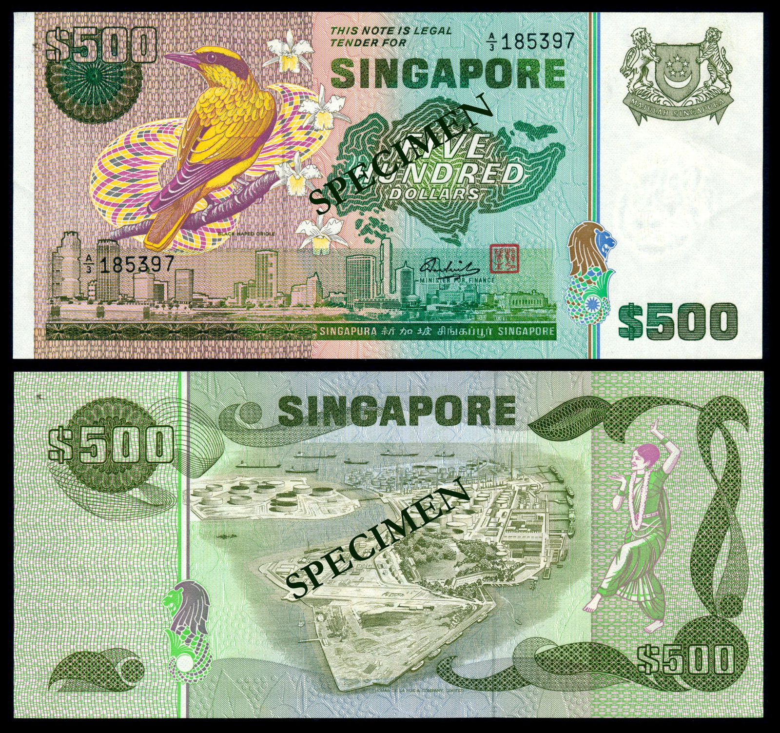 Singapore $500 1977 bird (1 of 1)