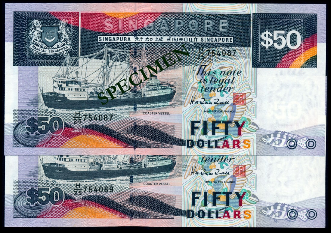 Singapore 2x$50 1997 ship (1 of 1)
