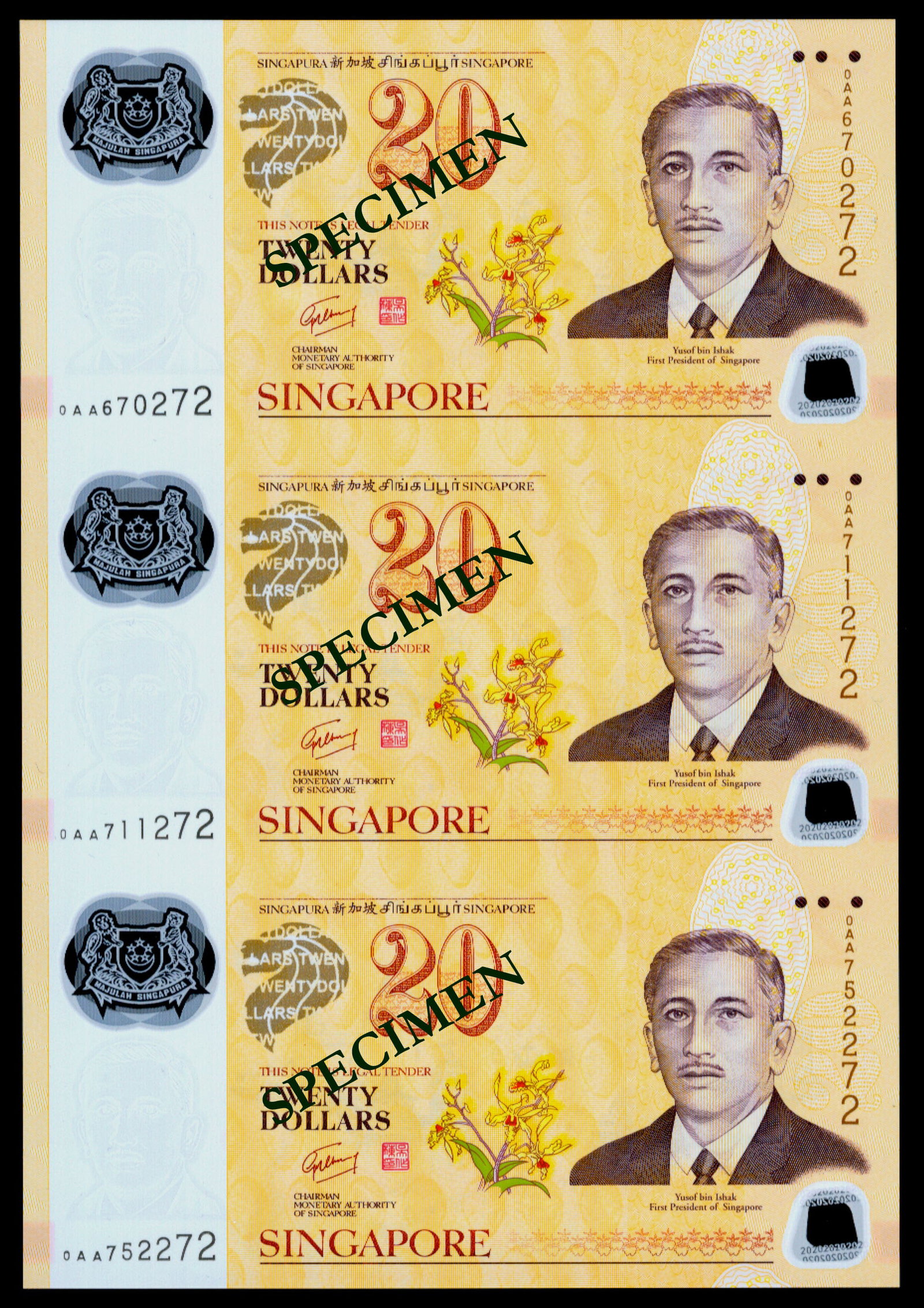 Singapore $20 CIA 3-in-1 (1 of 1)