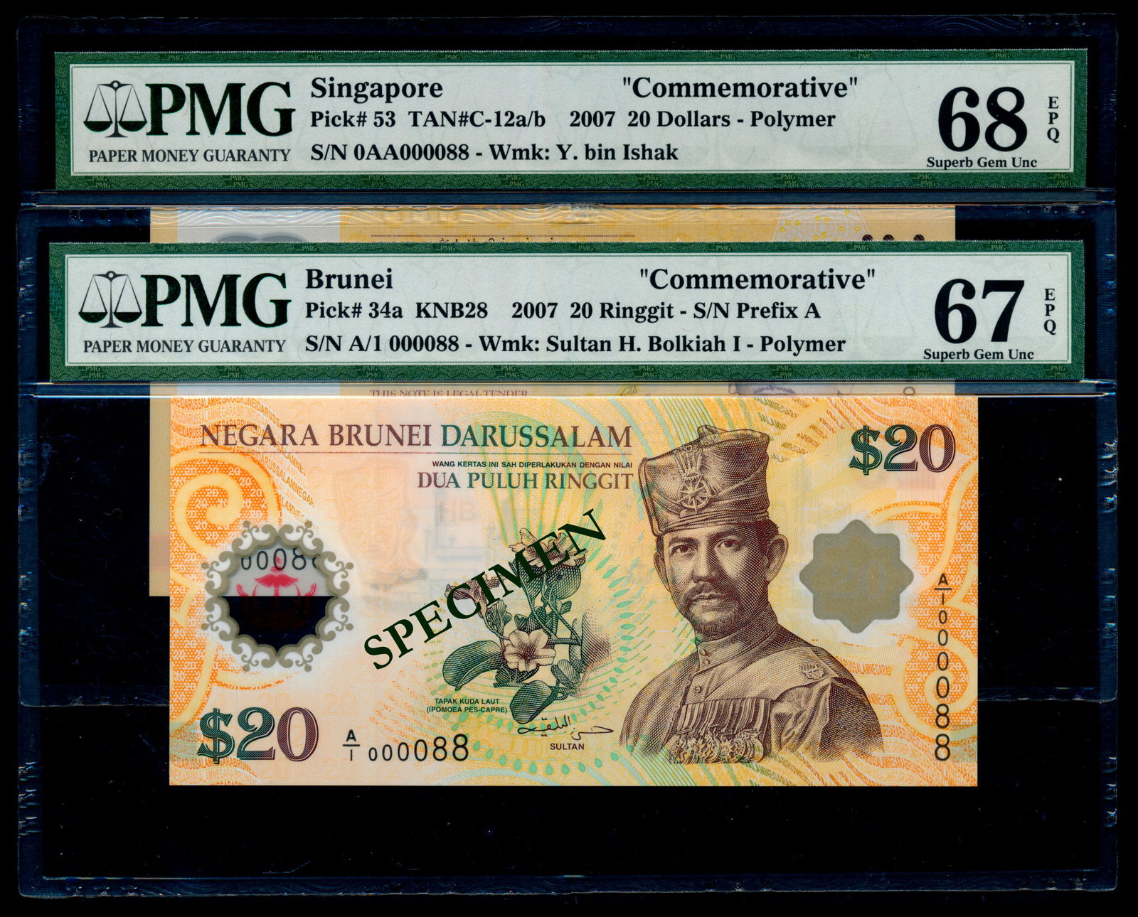 Singapore/Brunei $20 2007 CIA 0AA A/1 000088 (1 of 1)