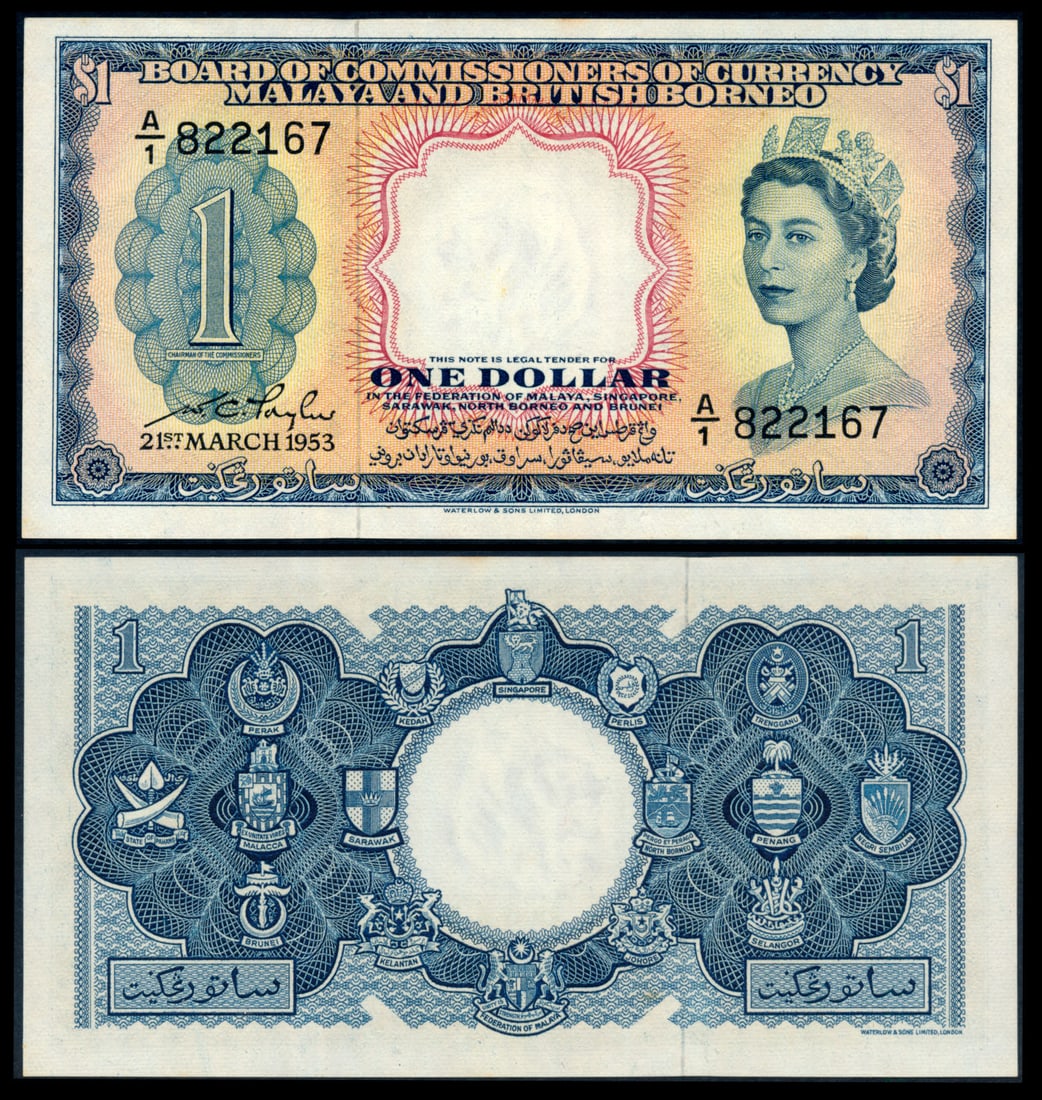 Malaya Br Borneo $1 1953 QEII (1 of 1)
