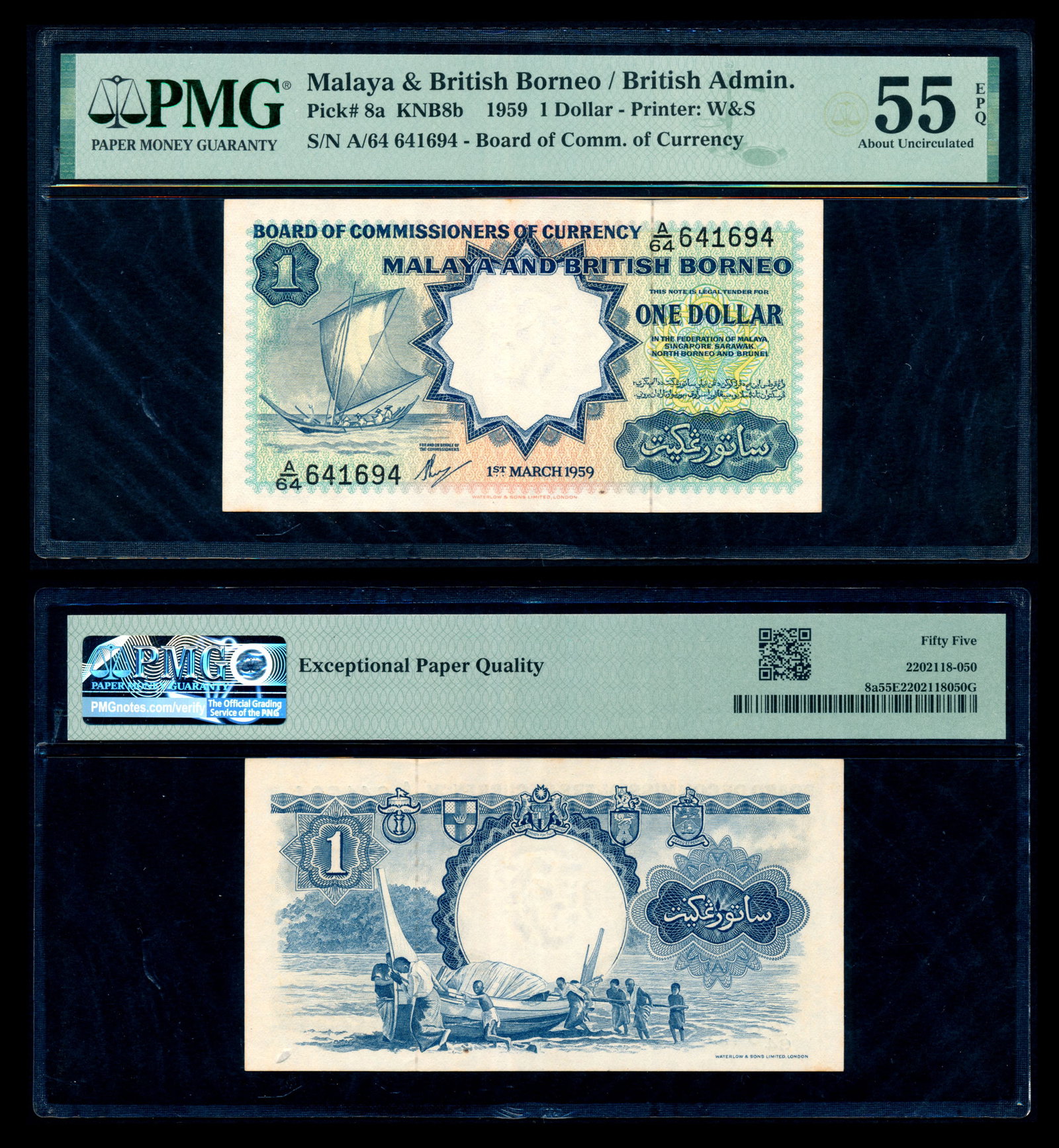 Malaya Br Borneo $1 1959 sailing boat W&S (1 of 1)