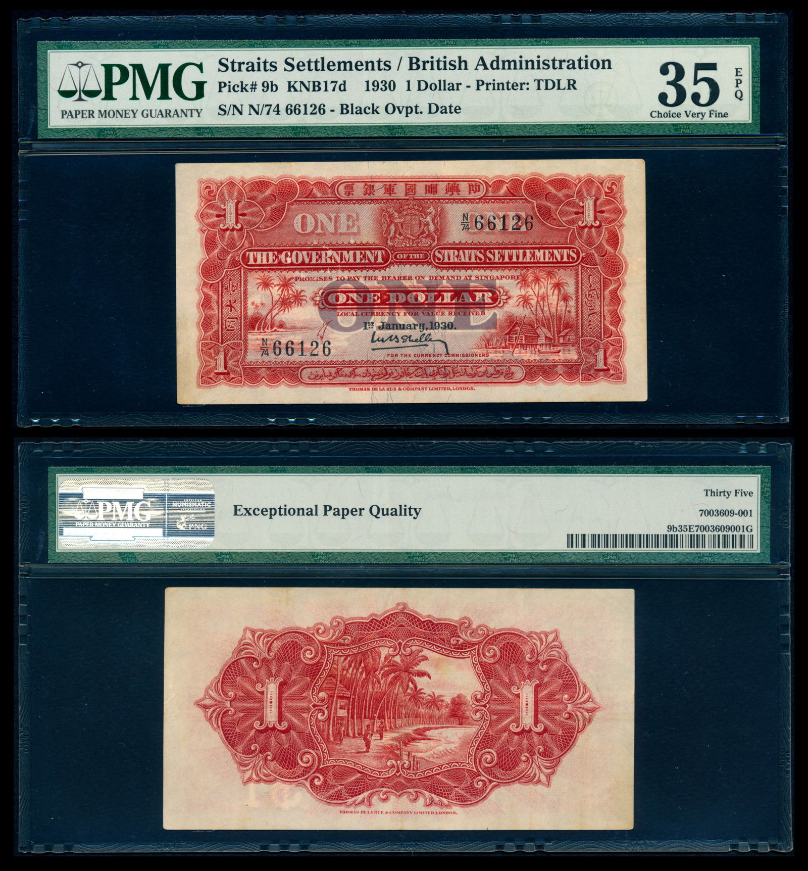 Straits Settlements $1 1930 PMG (1 of 1)