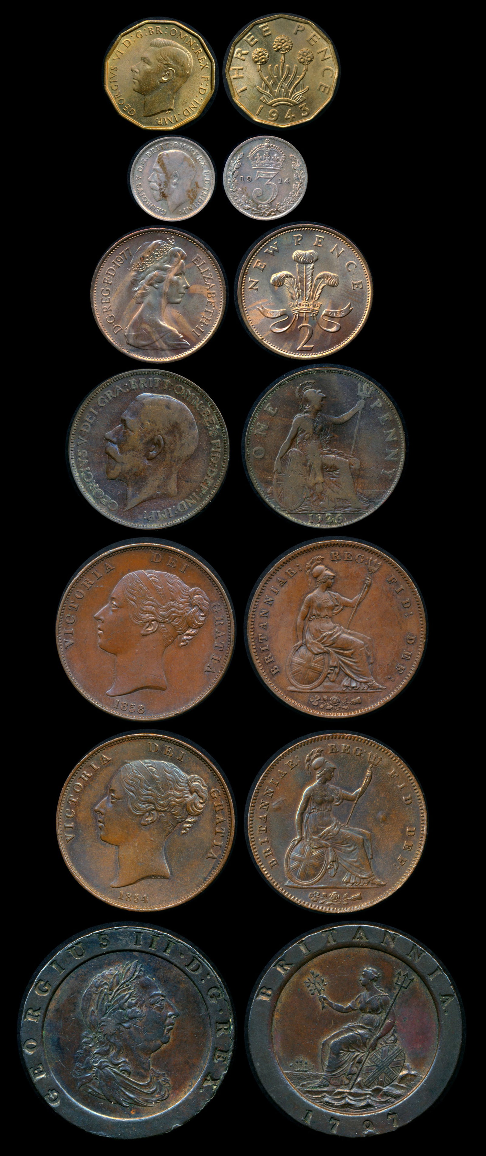 Great Britain Penny-3 Pence 1797-1986 (1 of 1)