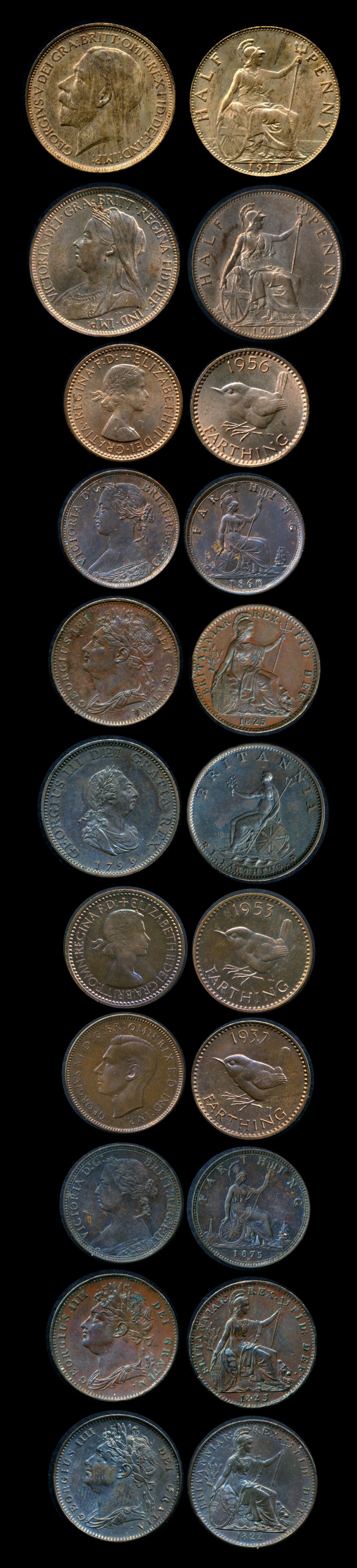 Great Britain 1/3Farthing-1/2Penny 1799-1956 (1 of 1)