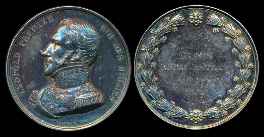 Belgium Silver Liege Art Academy Award Medal (1 of 1)