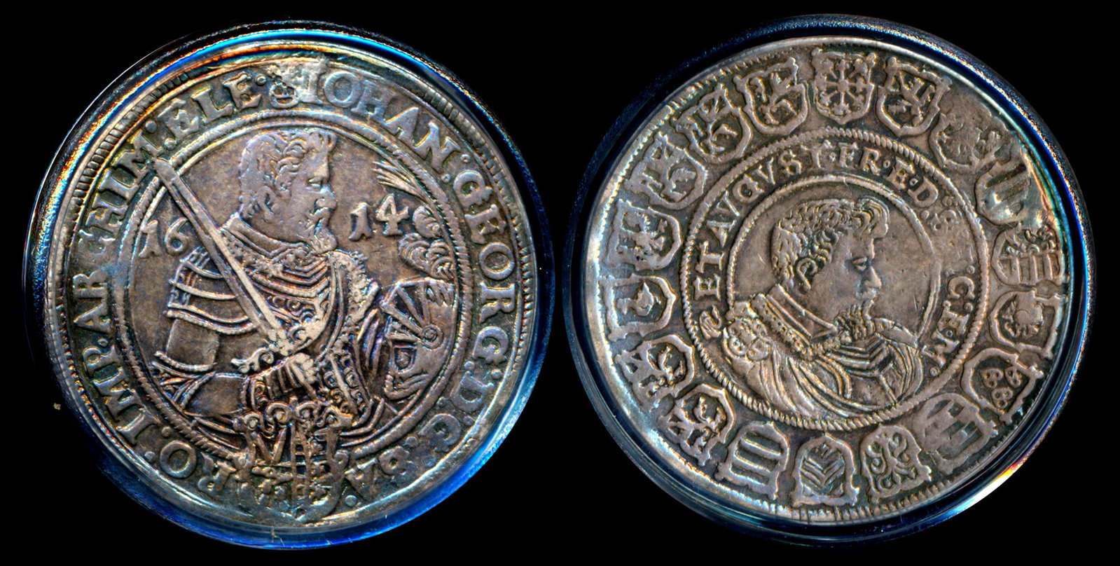 Germany Saxony Thaler 1614 PCGS: Germany Saxony, Thaler, (KM.44; DAV-7573), 1614, PCGS Genuine, XF Details - Mount Removed.