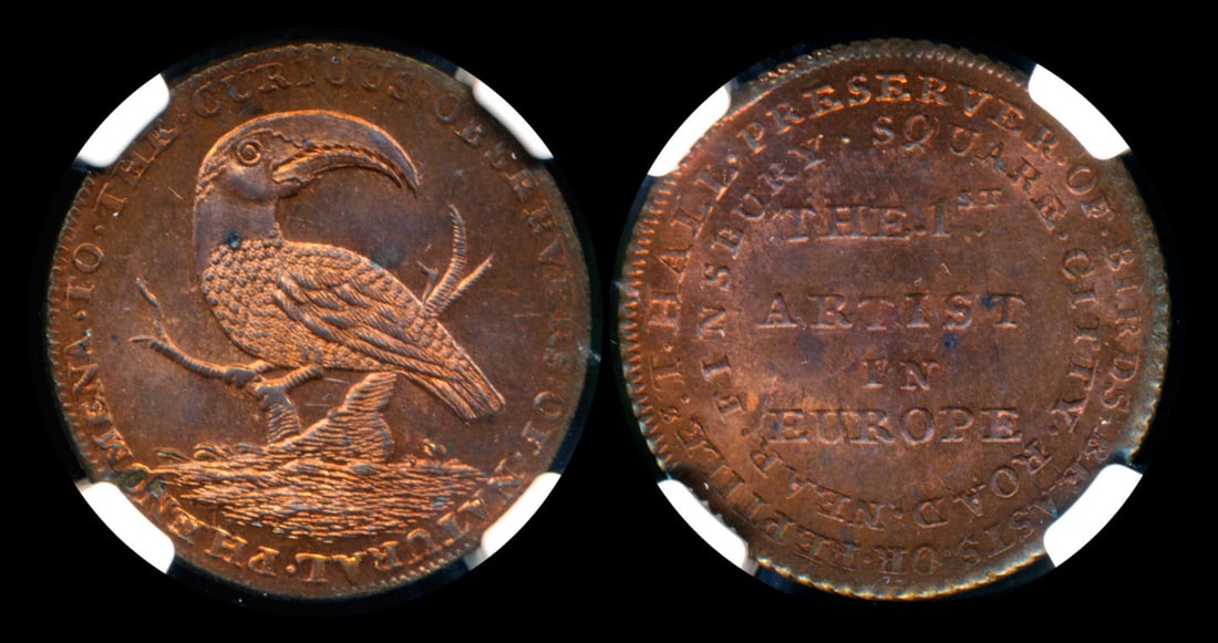 Great Britain Hall's 1/2 Penny token 1790s: Great Britain Middlesex, Hall's Half Penny token, (1790s), D&H-319c, E:Milled \\\, NGC MS64RB.