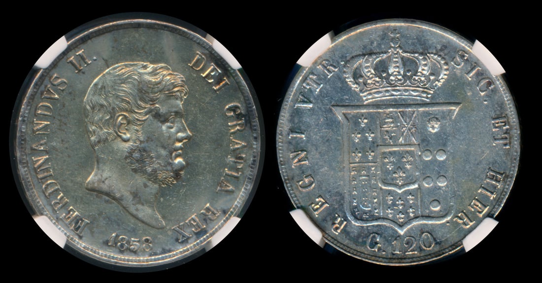 Italian States Ferdinand II 120 Grana 1858 (1 of 1)