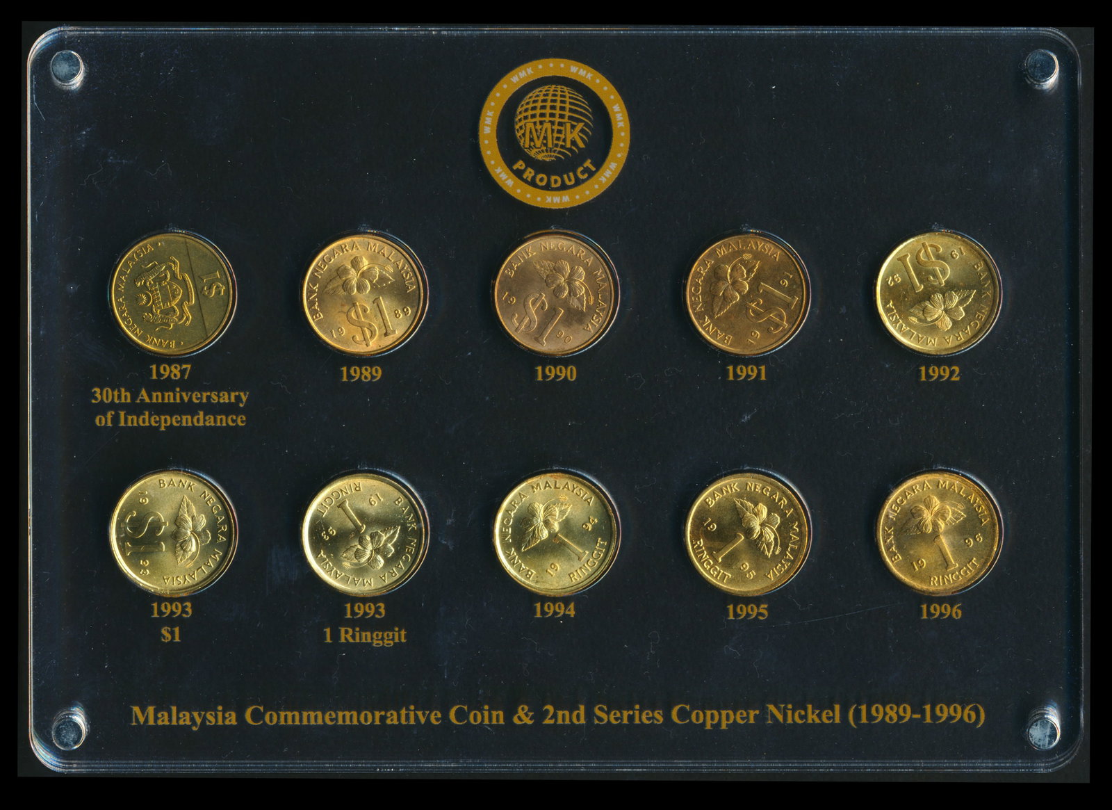 Malaysia 1989-96 $1-1 Ringgit plastic stand (1 of 1)