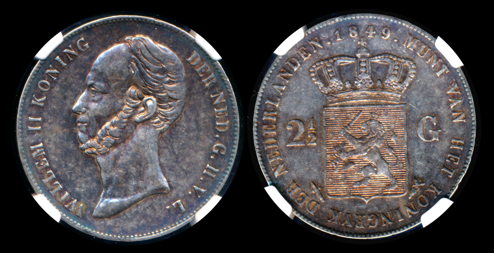 Netherlands Willem II 2-1/2 Gulden 1849 NGC (1 of 1)