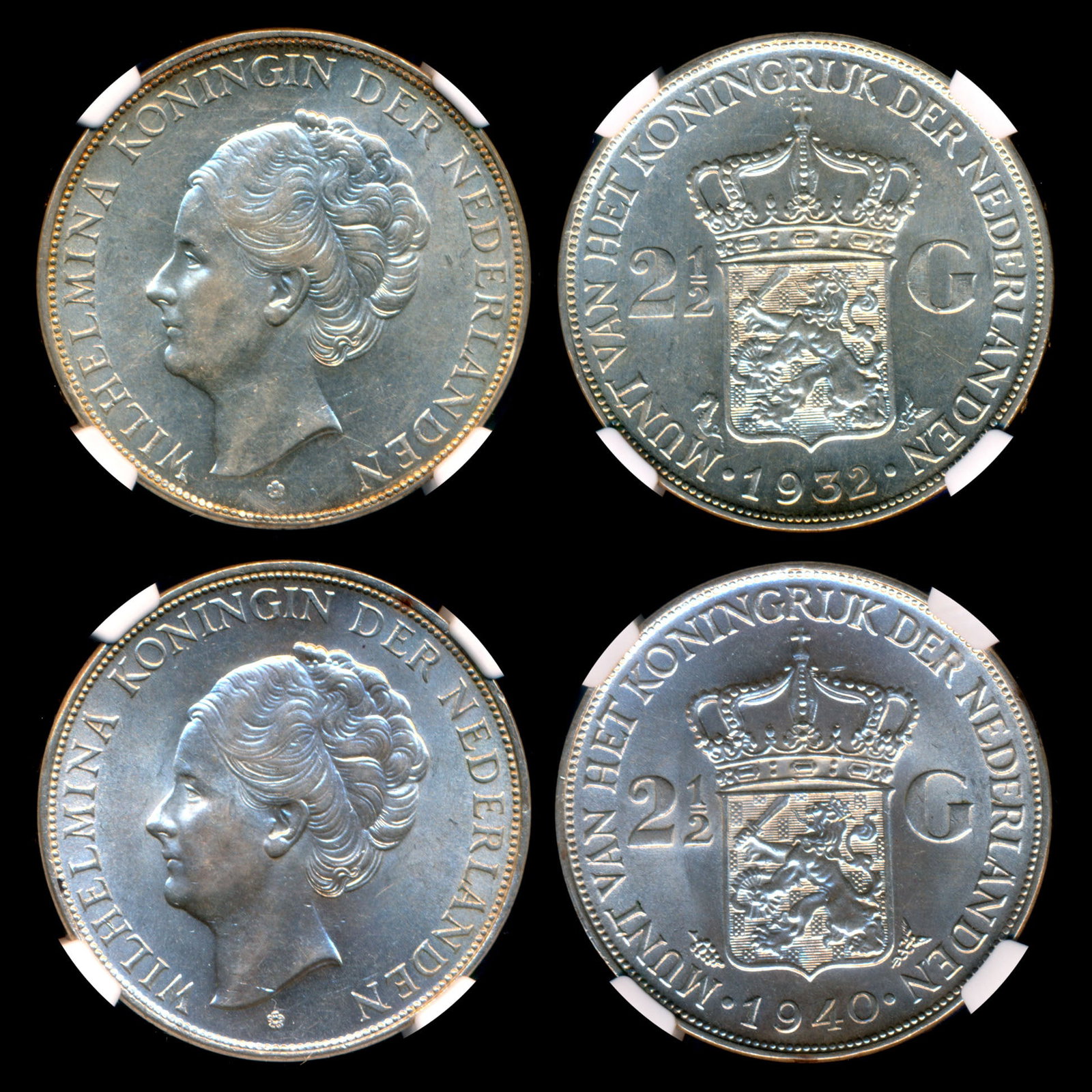 Netherlands 2x2-1/2 Gulden 1932-40 NGC (1 of 1)