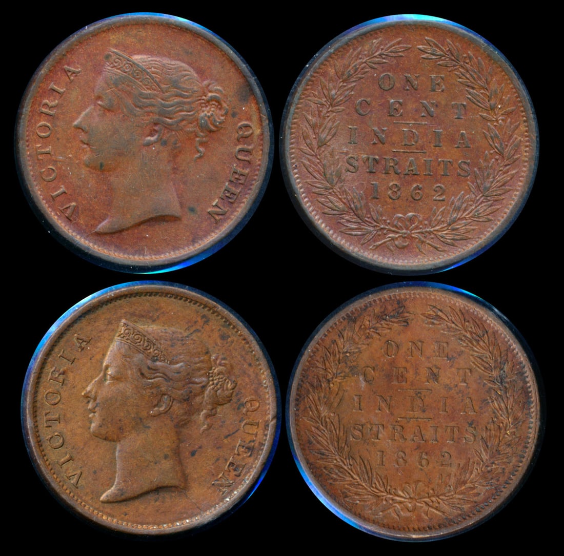 Straits Settlements 2x1c 1862 (1 of 1)