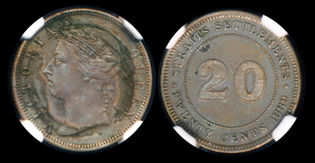 Straits Settlements QV 20c 1889 NGC (1 of 1)
