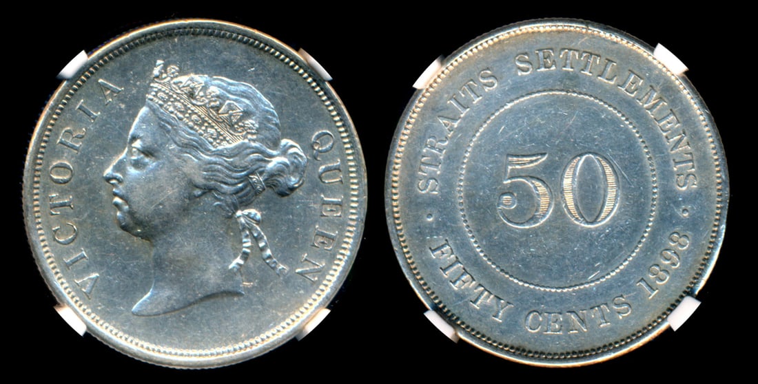 Straits Settlements QV 50c 1898 NGC (1 of 1)