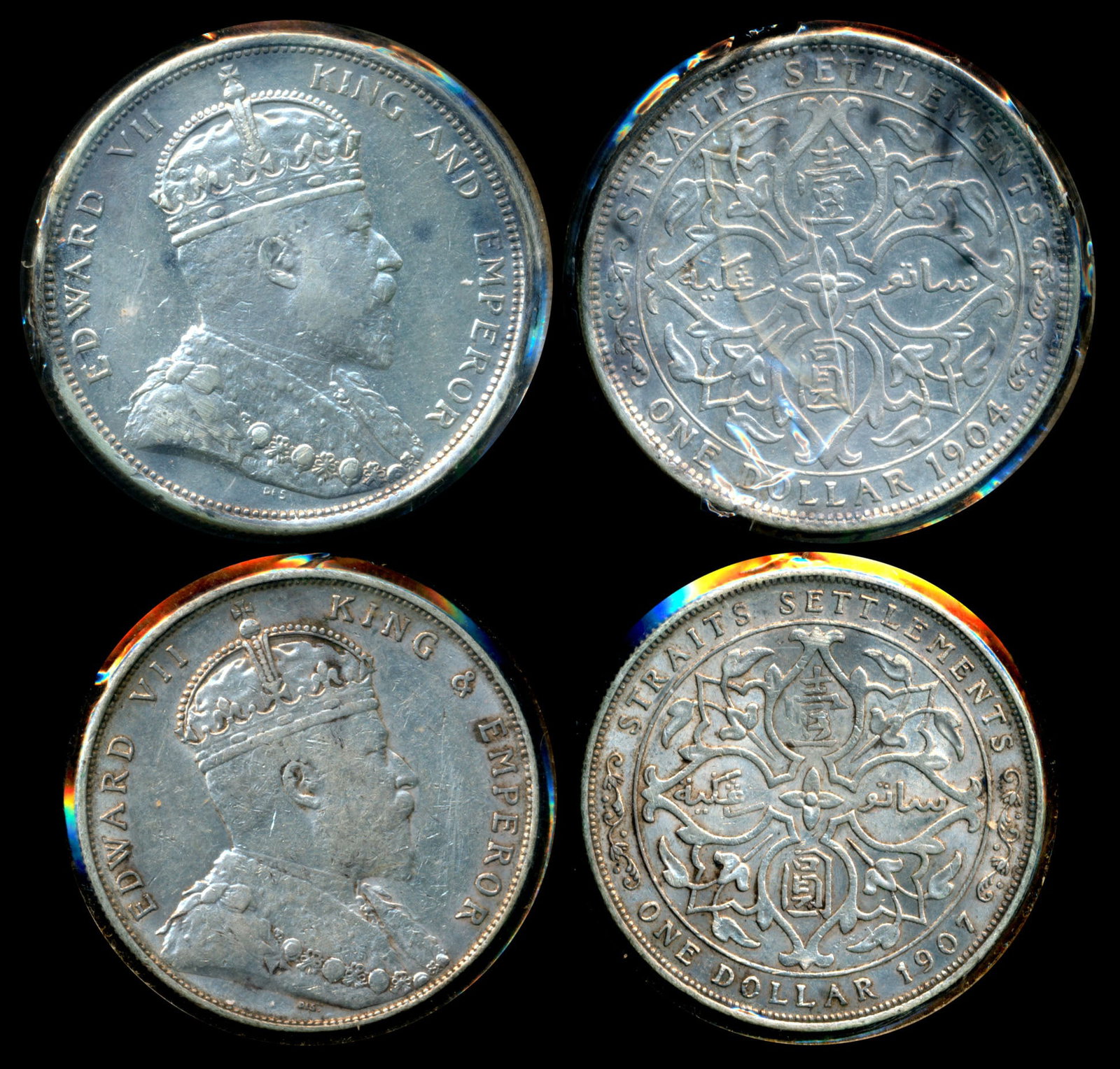 Straits Settlements KEVII 2x$1 1904B 1907 (1 of 1)