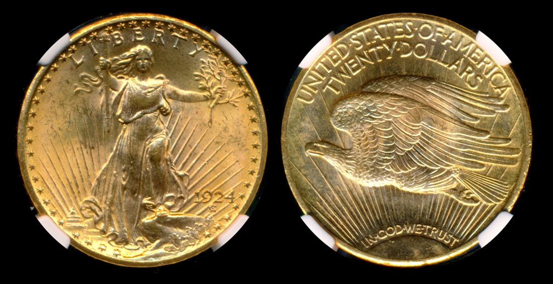 United States $20 1924 gold NGC MS64 (1 of 1)