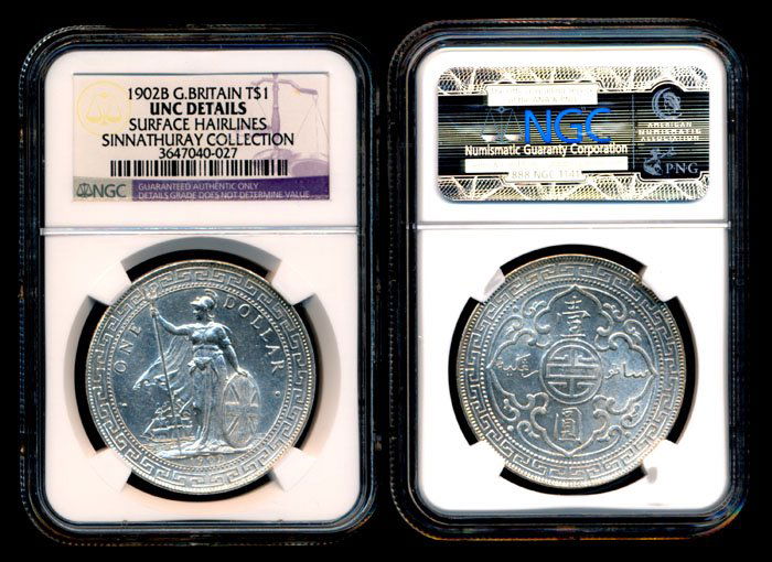 British Trade Dollars 1902B NGC UNC Details (1 of 1)