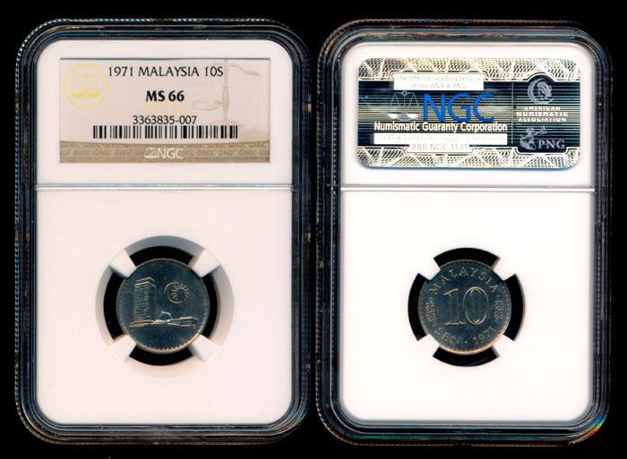 Malaysia 10 Sen 1971 NGC MS66 (1 of 1)