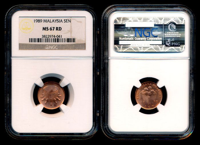 Malaysia Sen 1989 NGC MS67RD (1 of 1)