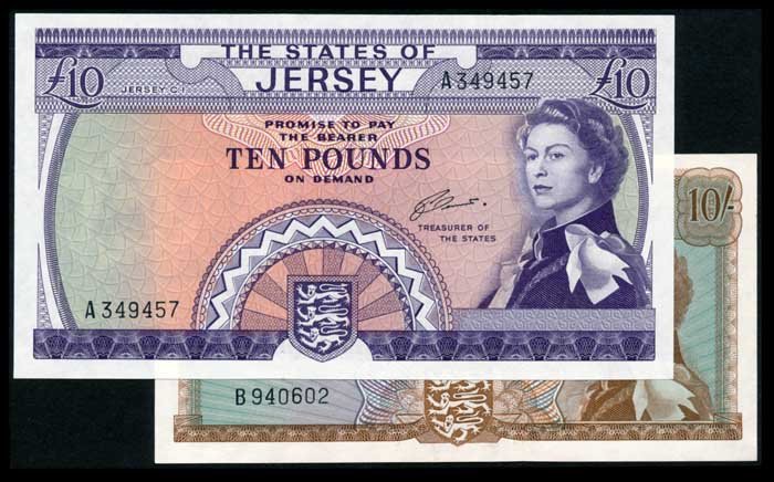 2 Jersey 10 Shillings-10 Pounds 1963-72 QEII (1 of 1)