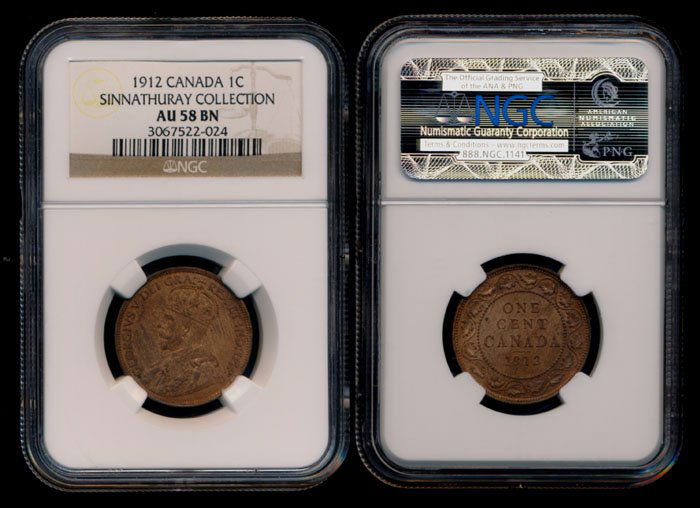 Canada KGV 1c 1912 NGC AU58BN (1 of 1)