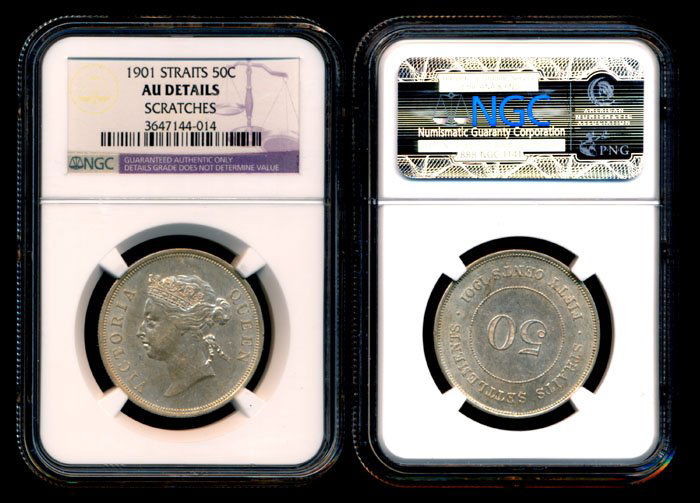 Straits Settlements QV 50c 1901 NGC AU (1 of 1)